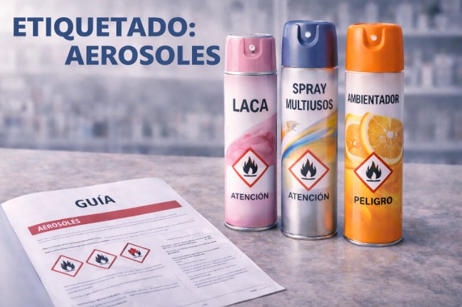Requisitos de etiquetado CLP para aerosoles inflamables y no inflamables